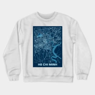 Ho Chi Minh - Vietnam Peace City Map Crewneck Sweatshirt